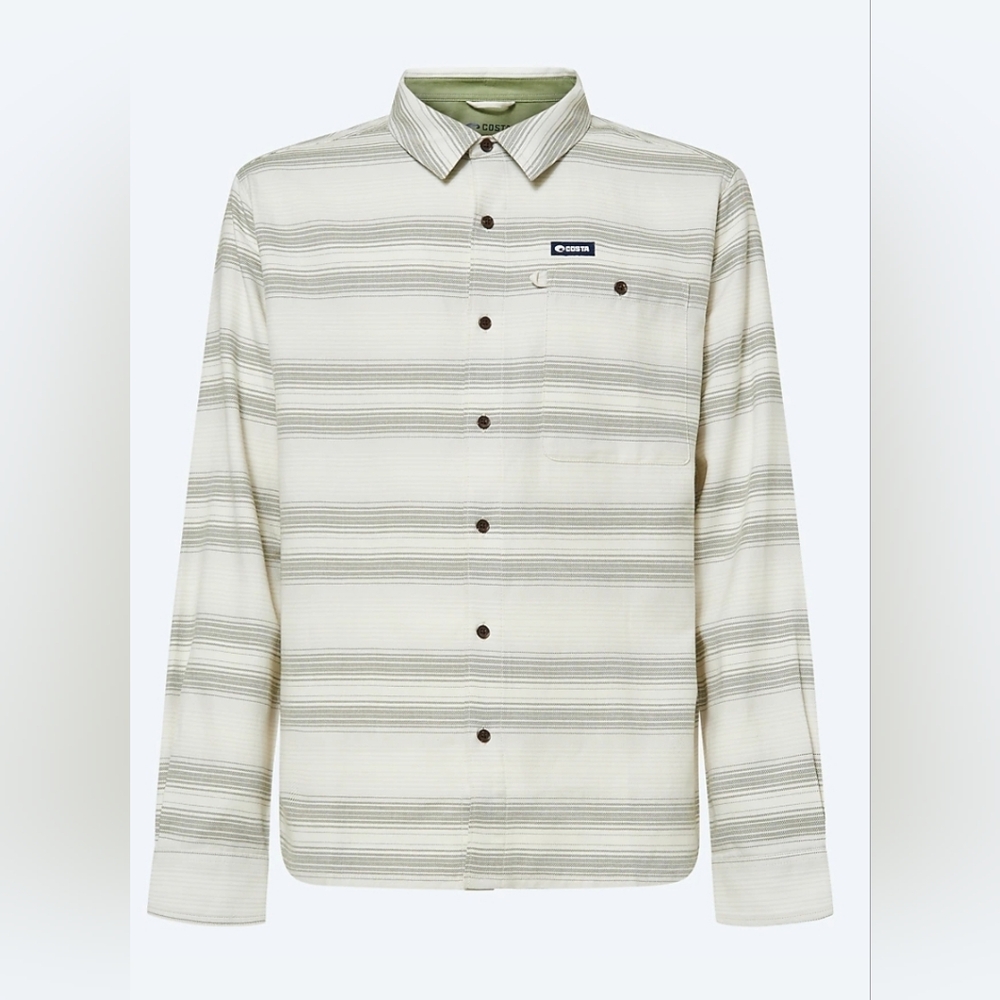 Costa Beige and Gray Striped Shirt